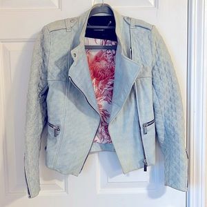 Sweet Barbara Bui ‘jean’ leather jacket with quilted arms and silk interior.